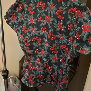 ModCloth Collectif winterberry peplum shirt